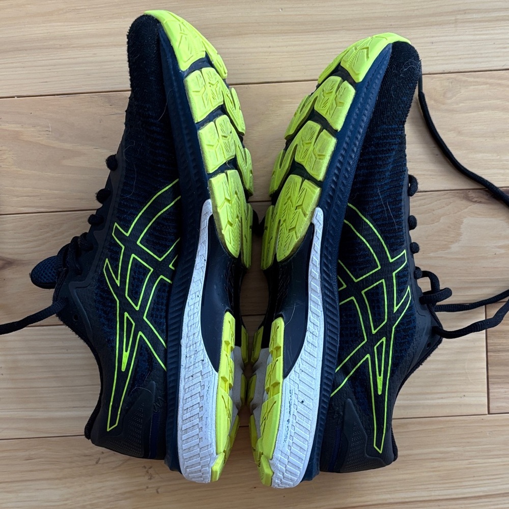 Asics Black and Neon Yellow Athletic Shoes - Picture 3 of 8